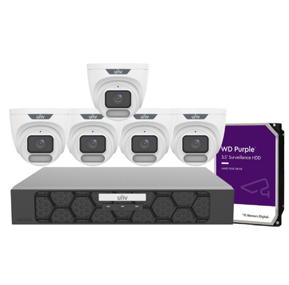 Uniview OWLVIEW 6MP Turret CCTV 8‑Camera Kit + 8‑Ch PoE NVR501‑08B‑P8‑IQ with HDD