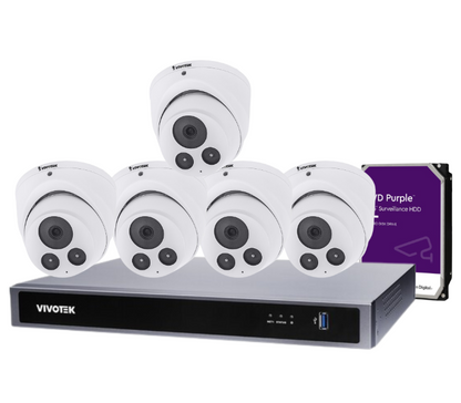 Vivotek IT9380-H 5MP CCTV Kit with 8 Cameras + 8-Channel NVR & HDD – Complete AI Surveillance System