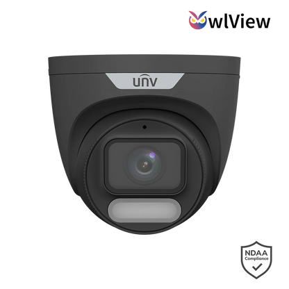 Uniview IPC3628LE-ADF28K-WP / IPC3628LE-ADF40K-WP 8MP ColorHunter OwlView Fixed Eyeball Network Camera with Wise-ISP, Built-in Mic, 30m Warm Light, IP67, PoE – Black