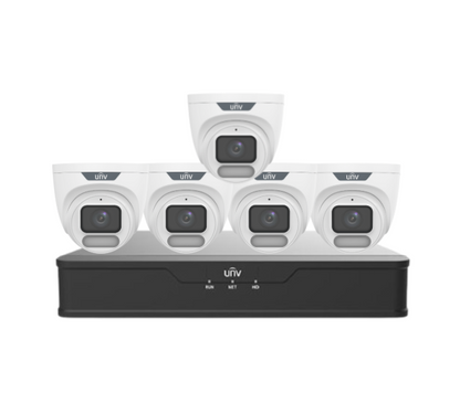 Uniview OWLVIEW 8MP 4K CCTV Kit – 8x Turret Cameras + 8-Channel PoE NVR with HDD | IPC3628LE-ADF28K-WP + NVR301-08B-P8-IQ