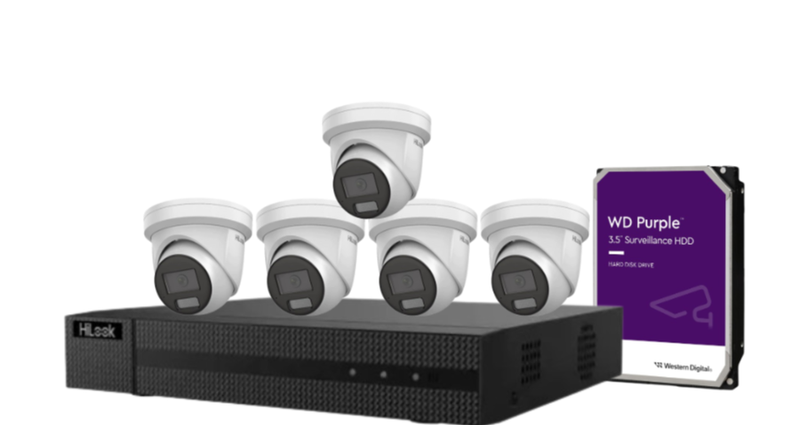 HiLook IPC-T282H-MU  (REPLACED BY T381H)  8MP AI Fixed Turret Network CCTV Camera 4K Kit – 8 Cameras + 8CH PoE NVR + HDD