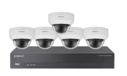 Wisenet Hanwha x8 Camera CCTV Kit with 8CH 8MP NVR, 4MP Vandal Dome Cameras A Series + HDD – CT-ANV-L7012R / CT-ARN-810S