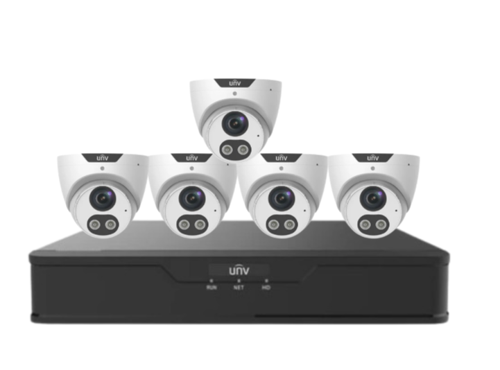 Uniview x8 8MP Tri-Guard CCTV Security Camera Kit with 8-Channel NVR, Smart AI Detection, Night Vision, and HDD / IPC3618SB-ADF28KMC-I0