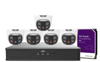 Uniview PRIME-III 8MP 180° Dual-Lens AI CCTV Kit – 8 Channel NVR + HDD – ColorHunter, Smart AI, 30m IR – SKU: IPC3K28SE-ADF28KMC-DL-I0-SED