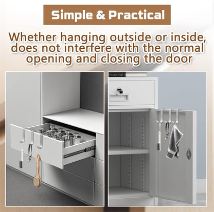 6 Pack Over The Cabinet Door Hooks Silver Towel Hook Over Bathroom Frameless Glass Door Office Kitchen Towel Coat J Hooks for Hanging
