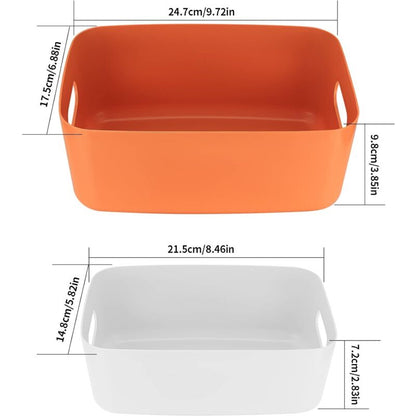 6 Pieces Plastic Storage Basket With Handles, Small Storage Box Organizer For Bathroom, Kitchen, Bedroom, Cosmetics,