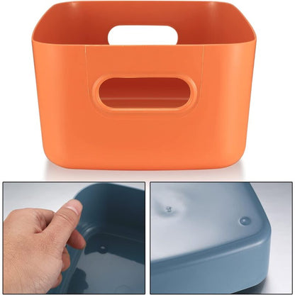 6 Pieces Plastic Storage Basket With Handles, Small Storage Box Organizer For Bathroom, Kitchen, Bedroom, Cosmetics,