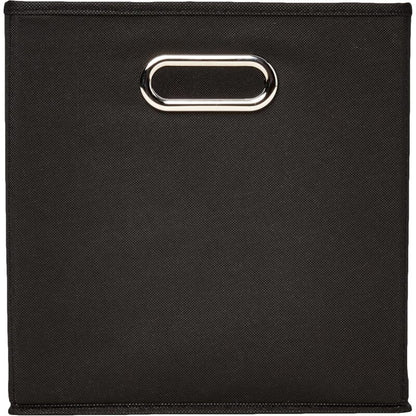 6 pcs Set Foldable Fabric Storage Cubes With Oval Grommets Black
