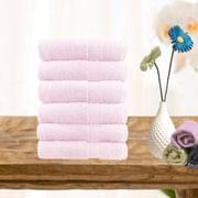 Baby pink cotton face washers, folded set of six
