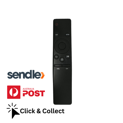 Samsung universal TV remote control, black with circular navigation and power button