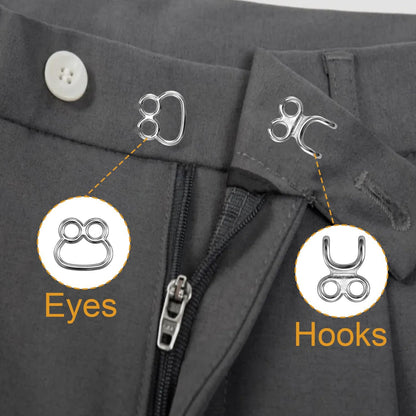 60 Set Hooks and Eyes for Sewing, Clothing Hook Replacement Clasps, Hook and Eye Closures for Fur Coats Jackets Trousers Underwear Sewing DIY Craft