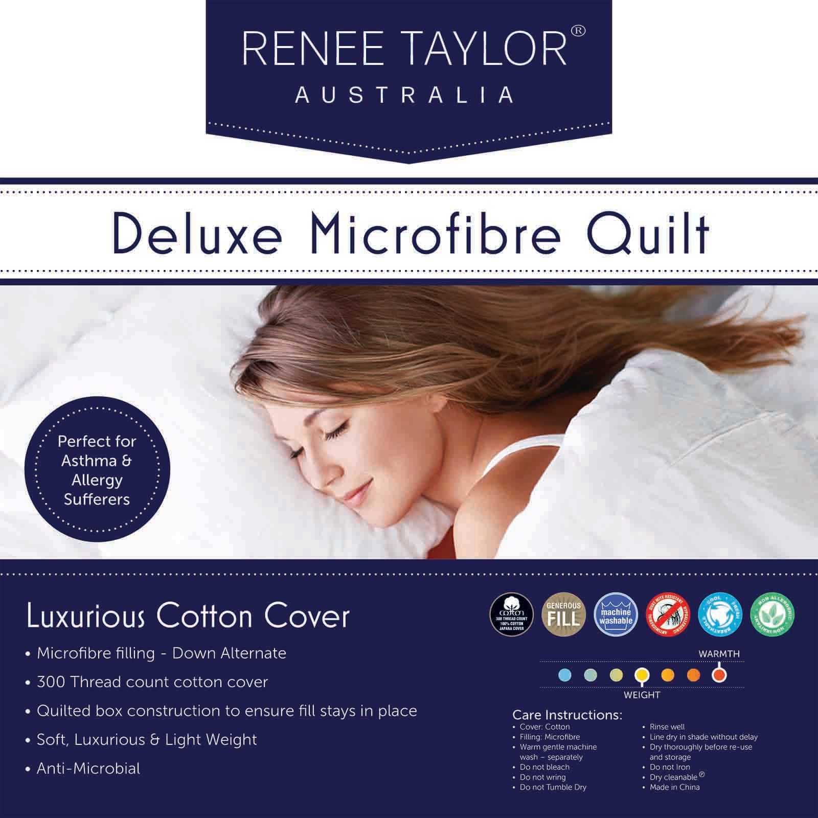 Deluxe microfiber quilt with cotton cover, white, high-loft