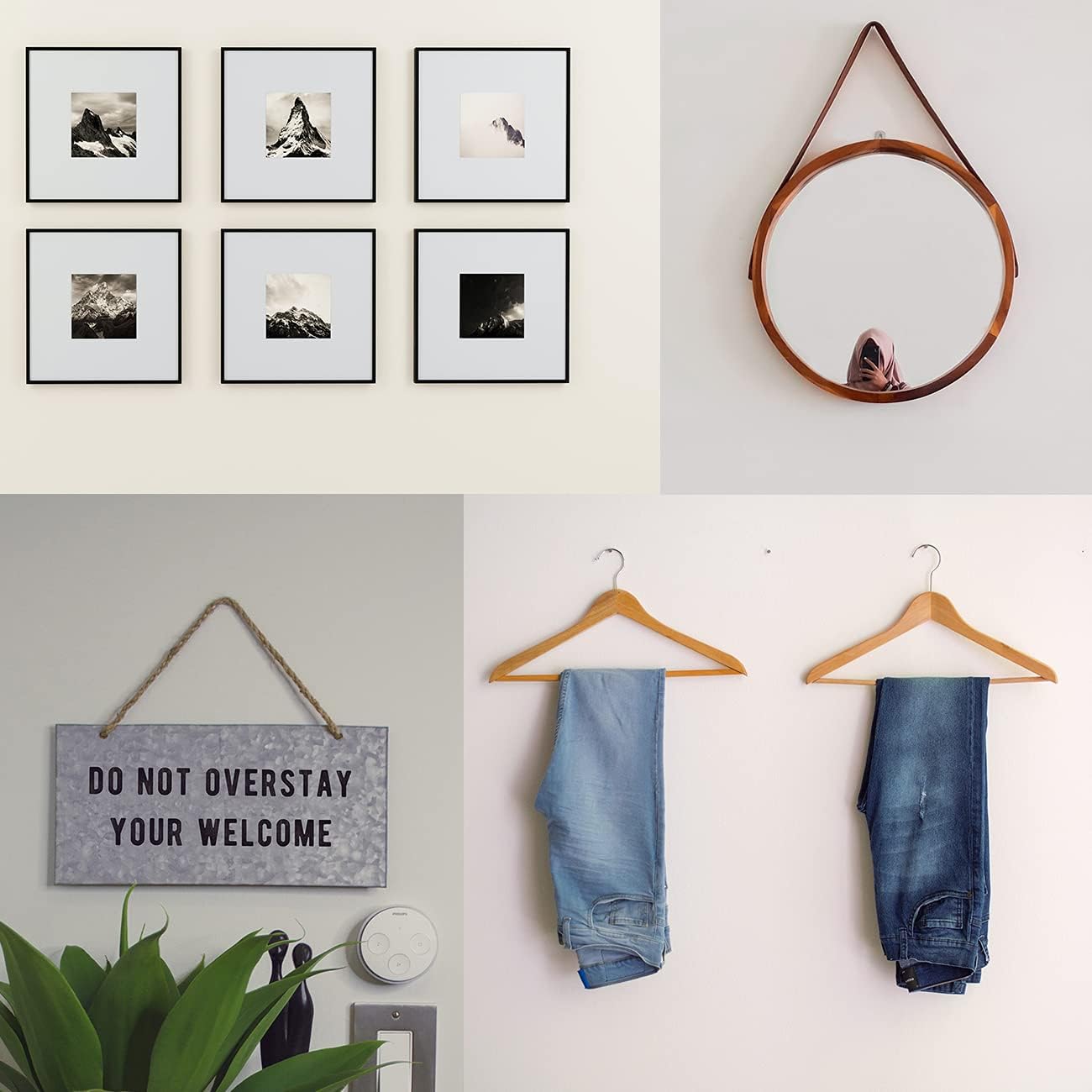 60Pcs Picture Hanging Nails 30 Lbs Brass Head Nails for Hanging, Picture Hanger Pins, Heavy Duty Nail Hook with Storage Box for Photo Frame, Wood Wall Hanging