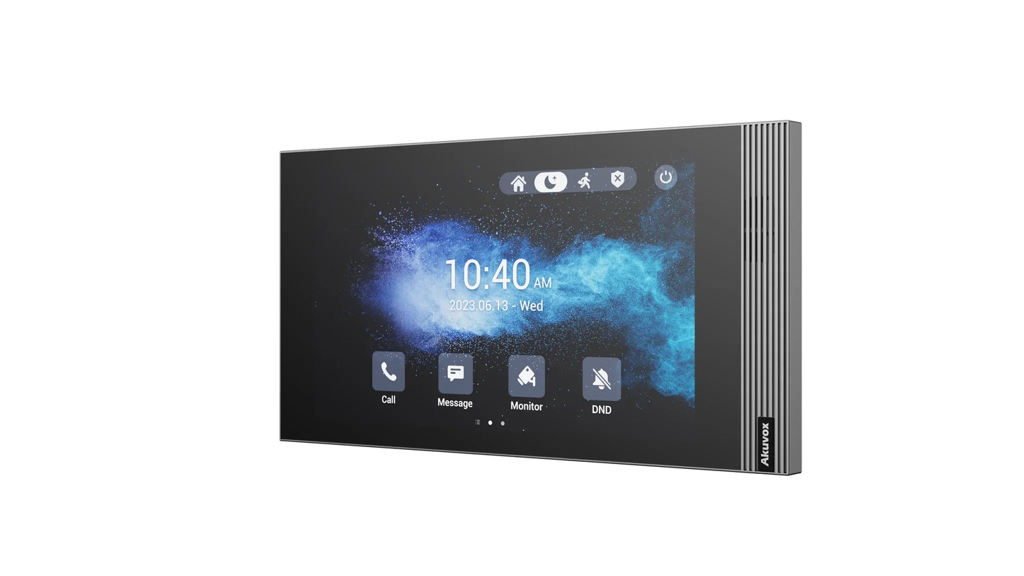 Akuvox S562W 7 Inch WiFi 6 Indoor Monitor, SIP Video Intercom Touch Screen Panel with PoE, Linux OS & Smart Home Integration Black/White