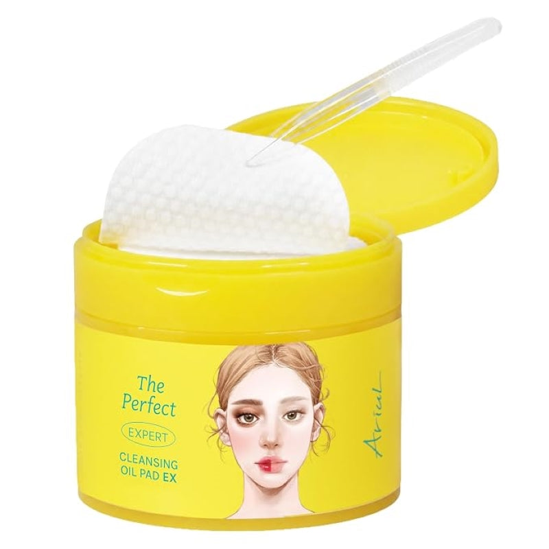 Ariul cleansing oil pad container with white pad folded on top