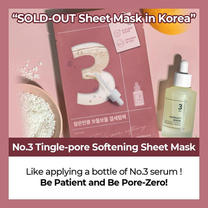 Numbuzin No. 3 Tingle-Pore Softening Sheet Mask