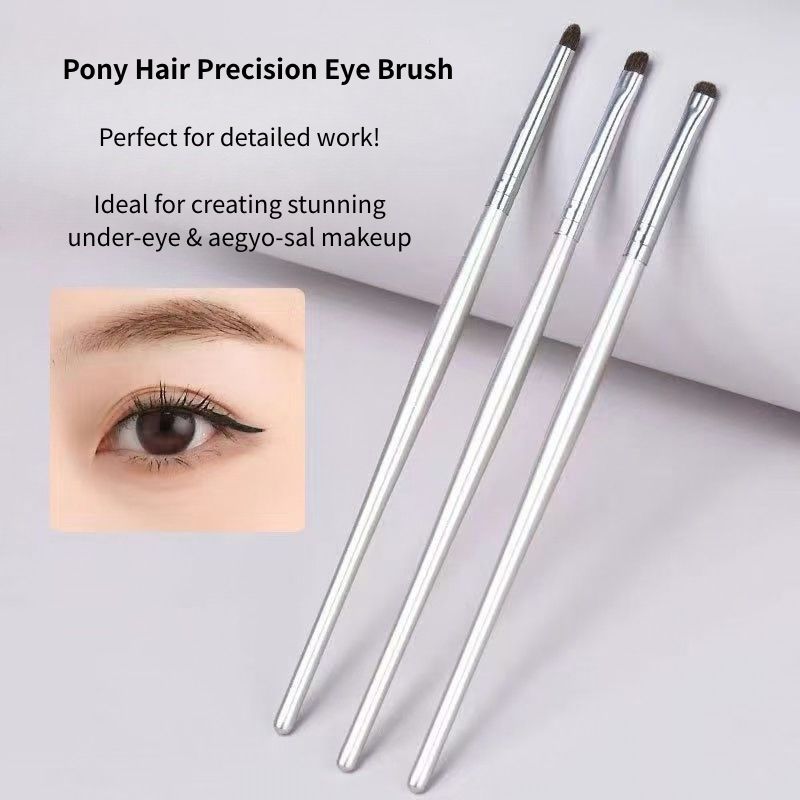 Silver Wooden Handle 3pcs Horse Hair Eyeshadow Brush Set Australia | Aestha Cosmetics