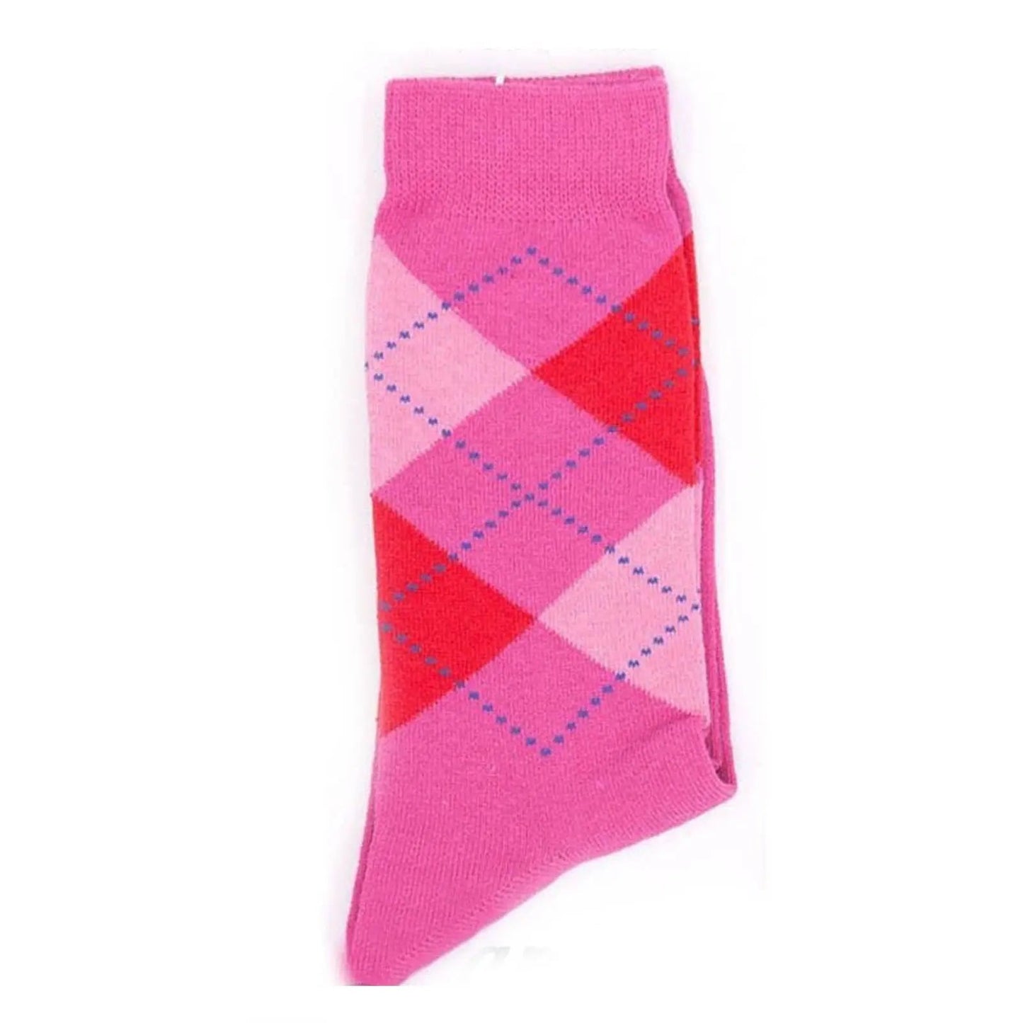 Premium Argyle Pattern Diamond 4 Pairs Crew Cotton Socks Gift Pack