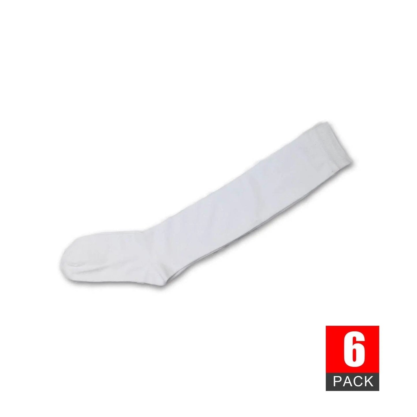 6 Pairs Girls White School Knee High Socks