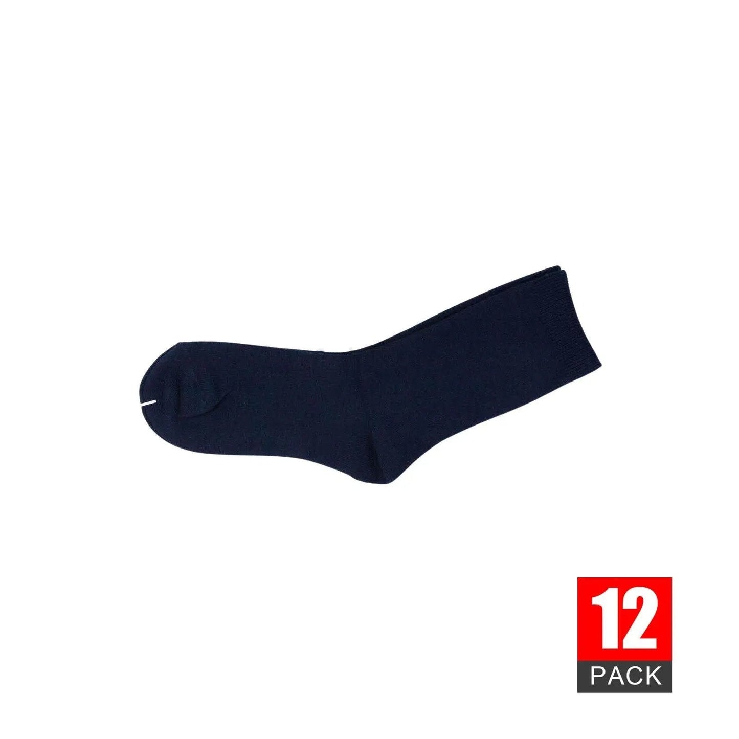 12 Pairs Navy Premium Cotton School Socks