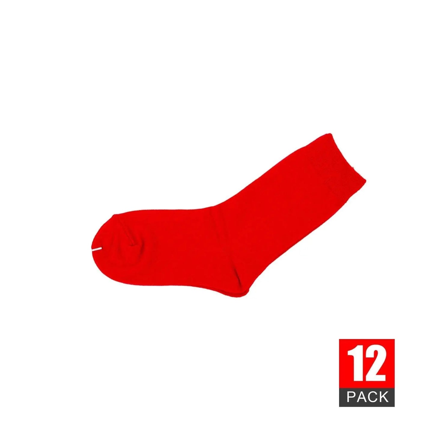 12 Pairs Red Premium Cotton School Socks