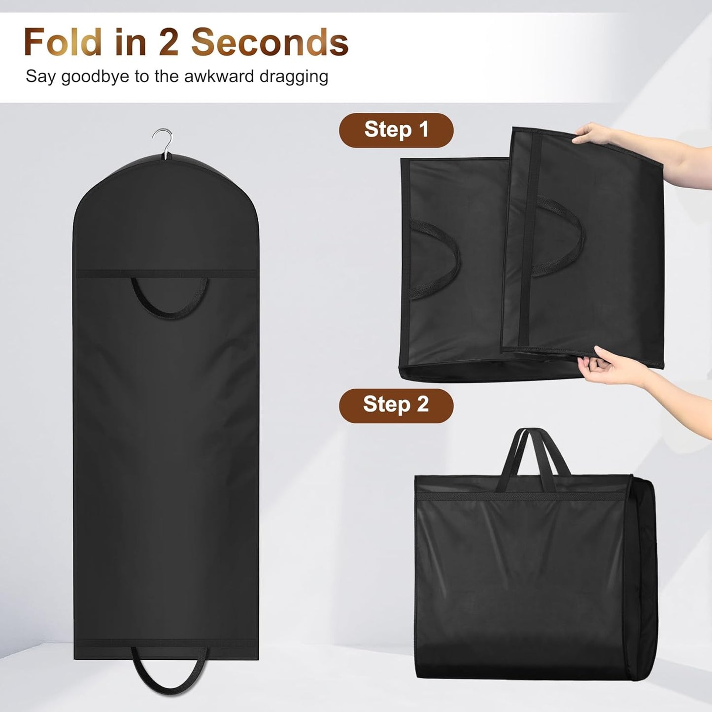 65" Long Garment Bags for Travel for Women 4" Gusseted Dress Bags for Gowns Waterproof Dress Protector Bag for Closet Storage Clothing Covers for Hanging Clothes Wedding Dresses Storage