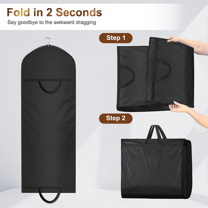 65" Long Garment Bags for Travel for Women 4" Gusseted Dress Bags for Gowns Waterproof Dress Protector Bag for Closet Storage Clothing Covers for Hanging Clothes Wedding Dresses Storage