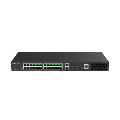 RG-ES228GS-P 28-Port Gigabit Smart Cloud Managed PoE Switch – 24 PoE+ Ports, 2 RJ45 Uplinks, 2 SFP Ports, Fan-Controlled, Ideal for Enterprise & CCTV Networks
