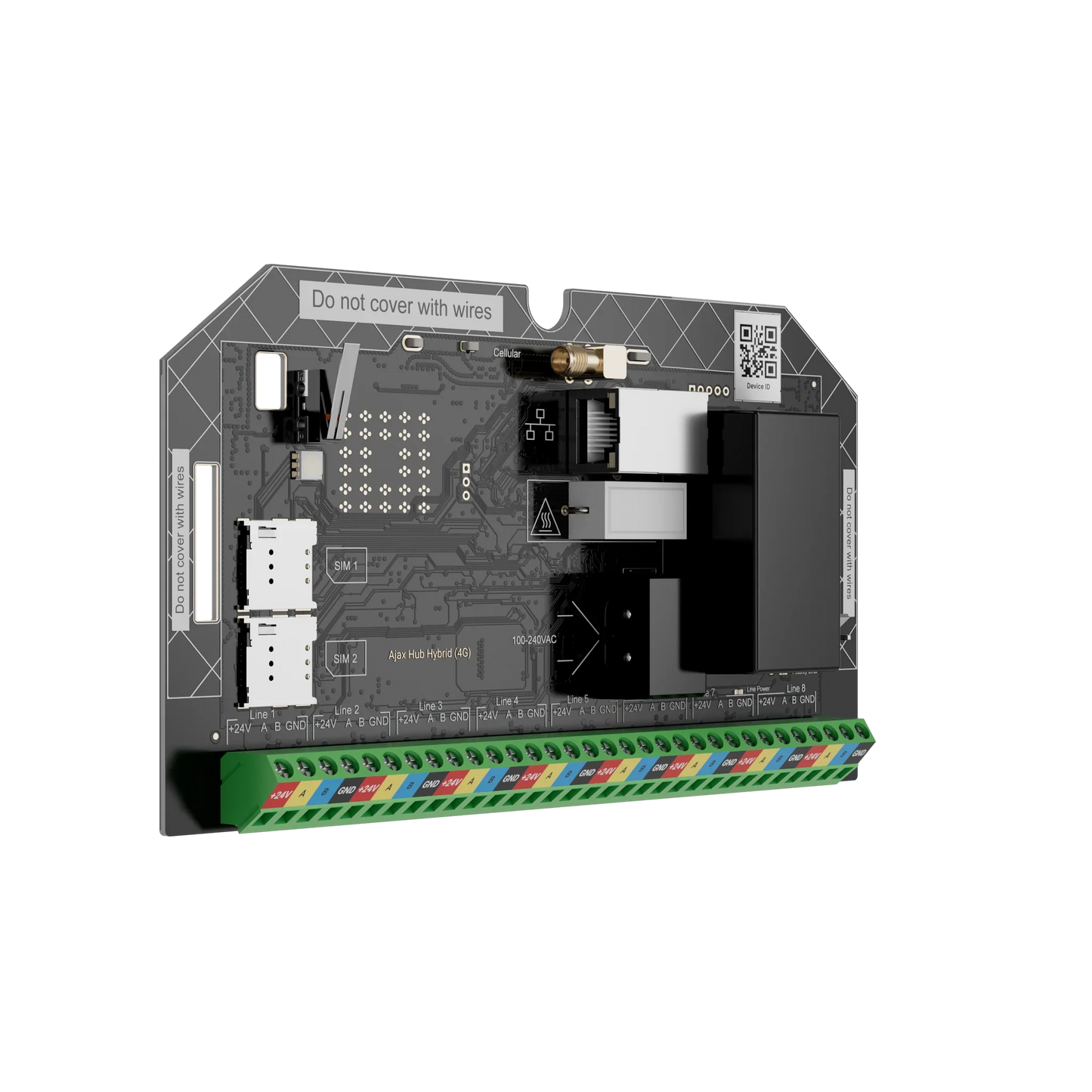 AJAX Superior Fibra Hub Hybrid (4G) Without Casing White Hybrid Security Control Panel for Case D – AJAX#124108