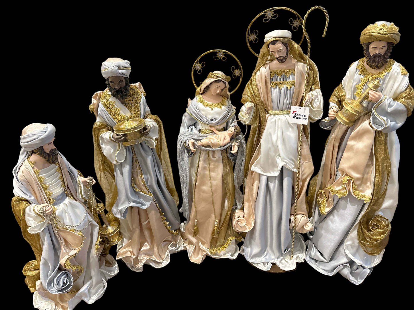 24.5” Large Christmas Religious Handmade Nativity Set with Holy Family and Three Wise Men (Approx. 65 cm)