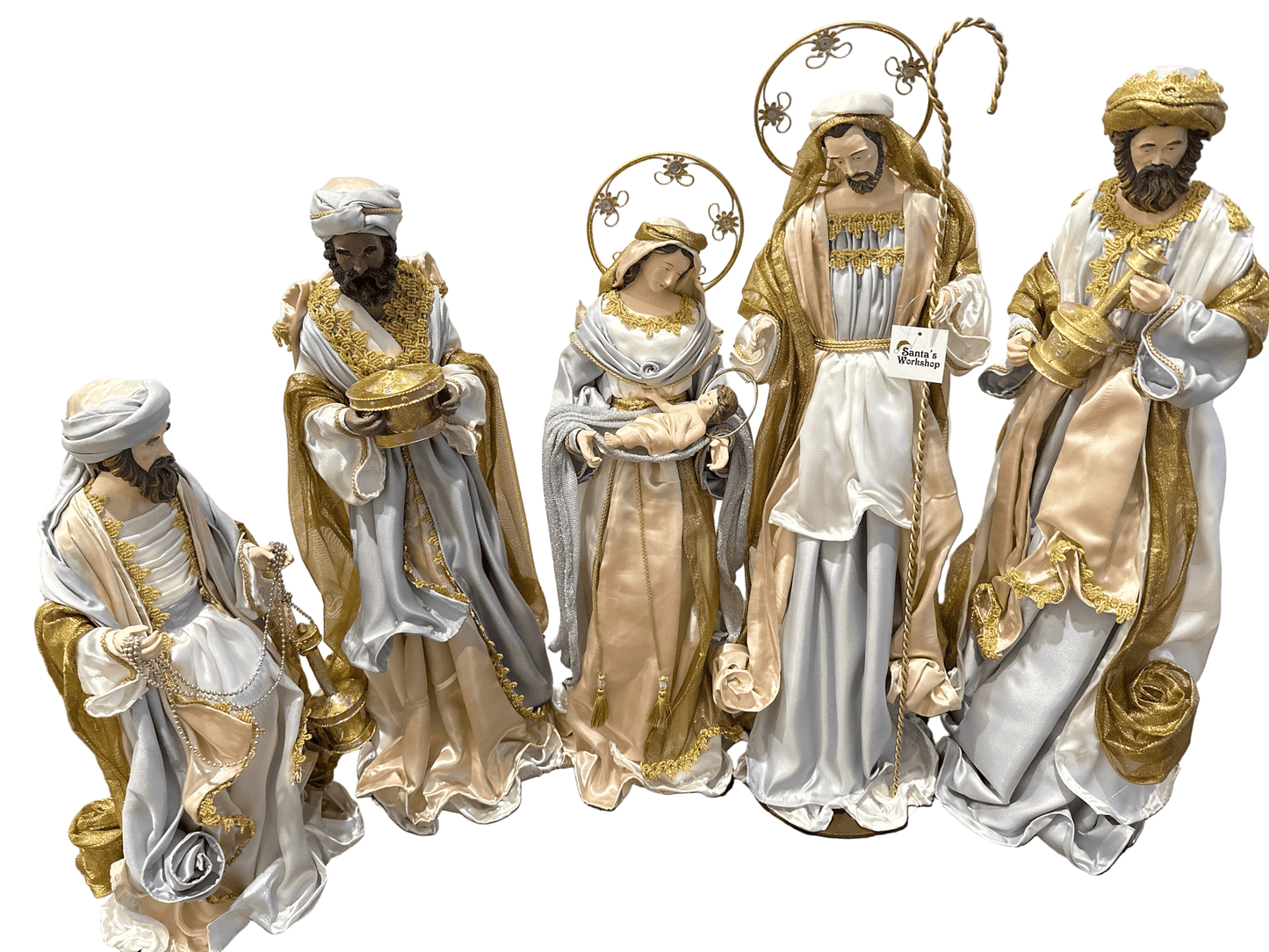 24.5” Large Christmas Religious Handmade Nativity Set with Holy Family and Three Wise Men (Approx. 65 cm)