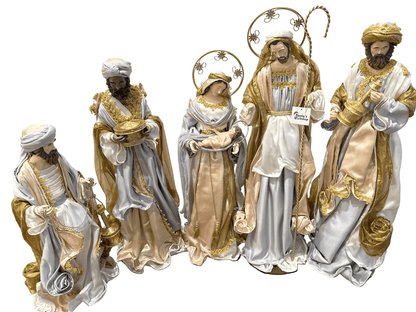24.5” Large Christmas Religious Handmade Nativity Set with Holy Family and Three Wise Men (Approx. 65 cm)