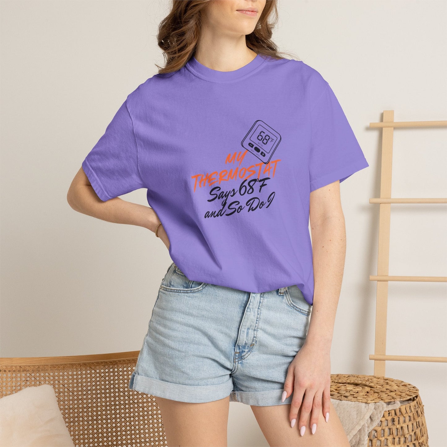 My Thermostat Says 68°F and So Do I Funny Thermostat Tee  Heatwave Graphic Tee, Comfort Colors 1717
