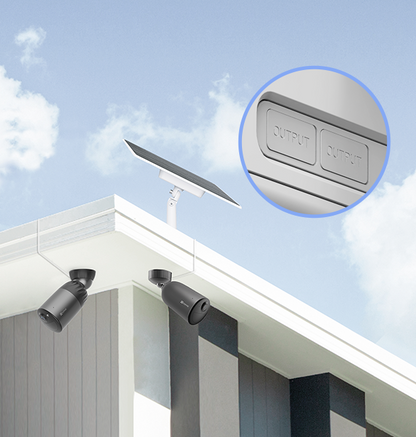 EZVIZ 12W Solar Panel with Integrated 37Wh Battery Storage – Dual-Port Charging for Outdoor Battery Cameras, 23% Conversion Efficiency, Weatherproof Design