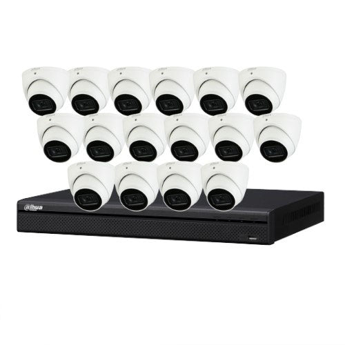 Dahua DH-IPC-HDW3641EM-S-S2 (replaced by DH-IPC-HDW3666EMP-S-AUS) 16 Cameras with 16 Channel 1U 2HDDs 16PoE Network Recorder (6MP Camera) CCTV Kit