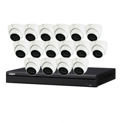 Dahua DH-IPC-HDW3641EM-S-S2 (replaced by DH-IPC-HDW3666EMP-S-AUS) 16 Cameras with 16 Channel 1U 2HDDs 16PoE Network Recorder (6MP Camera) CCTV Kit