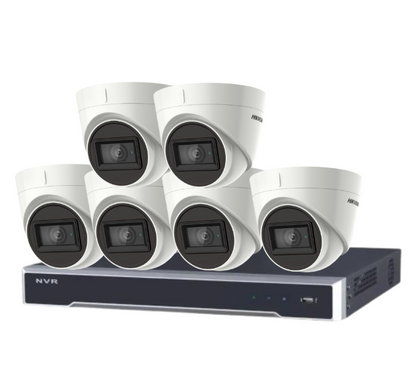 Hikvision 8-Camera 5MP Outdoor Surveillance Kit with 8-Channel PoE NVR and HDD – DS-2CE78H8T-IT3F + DS-7608NI-M2/8P