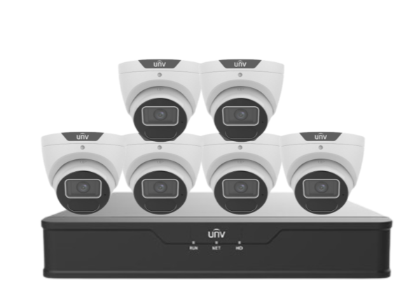 Uniview AcuTrack 6MP CCTV Kit with 8 Turret Cameras, 8-Channel NVR, AI Analytics, PoE & HDD | IPC3616SS-ADF28K-I1
