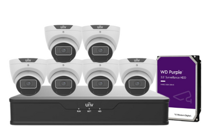 Uniview AcuTrack 6MP CCTV Kit with 8 Turret Cameras, 8-Channel NVR, AI Analytics, PoE & HDD | IPC3616SS-ADF28K-I1