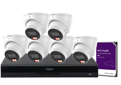Dahua 8-Camera 6MP CCTV Kit with 8-Channel PoE AI NVR, IPC-HDW3667EM-S-IL-ANZ WizSense Network Cameras | Smart Surveillance for ANZ