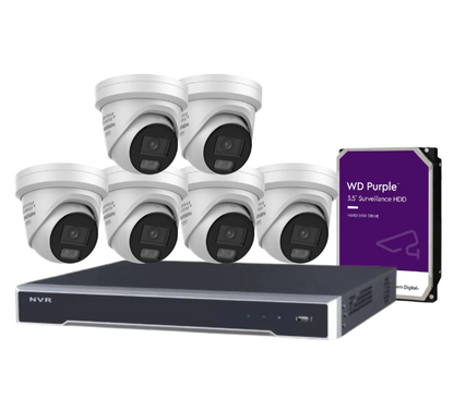 *NEW Hikvision 8-Channel CCTV Kit with 6MP ColorVu Smart Cameras, 8K NVR, Hybrid Light, Audio & Alarm – White/Black (DS-2CD2367G3-LIS2UY/SL-2)