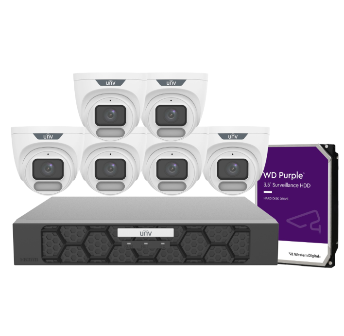 Uniview OWLVIEW 8-Camera 8-Channel 4K Security Kit with HDD – IPC3628LE-ADF28K-WP + NVR501-08B-P8-IQ