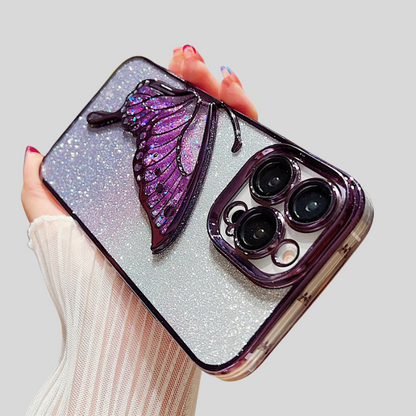 Gradient Butterfly iPhone Shockproof Clear Case