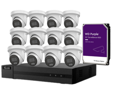 HiLook 16-Channel 6MP AI CCTV Kit with PoE NVR, HDD & Dual-Mic Turret Cameras – IPC-T361H-MU#AUS | Complete Surveillance System for Commercial & Residential Use