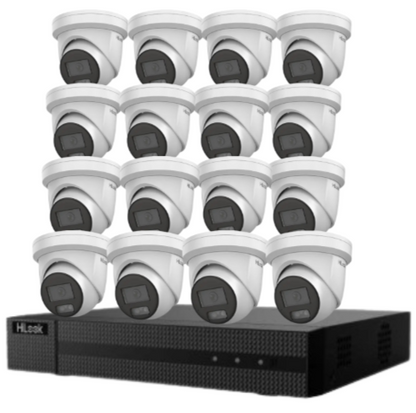 HiLook 16-Channel 6MP AI CCTV Kit with PoE NVR, HDD & Dual-Mic Turret Cameras – IPC-T361H-MU#AUS | Complete Surveillance System for Commercial & Residential Use