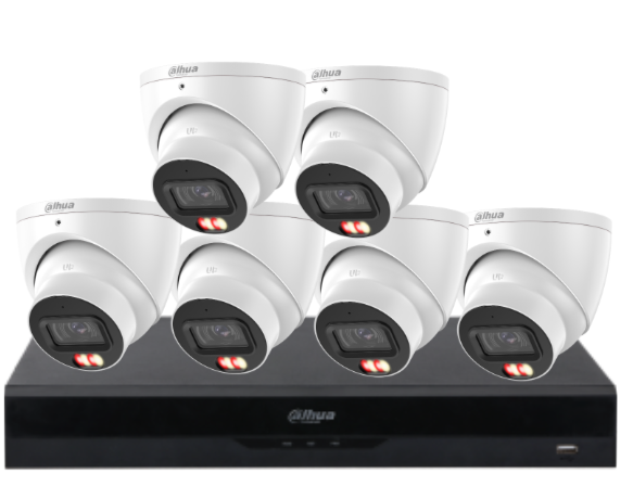 Dahua 8-Camera 6MP CCTV Kit with 8-Channel PoE AI NVR, IPC-HDW3667EM-S-IL-ANZ WizSense Network Cameras | Smart Surveillance for ANZ