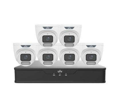 Uniview OWLVIEW 8MP 4K CCTV Kit – 8x Turret Cameras + 8-Channel PoE NVR with HDD | IPC3628LE-ADF28K-WP + NVR301-08B-P8-IQ