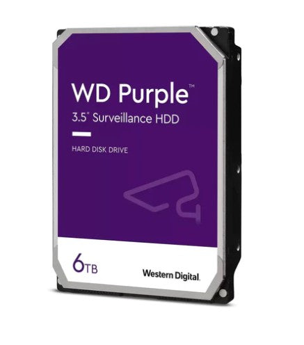 Western Digital Purple Surveillance Hard Drive 6TB | 3.5-Inch SATA CMR HDD for DVR & NVR Security Systems