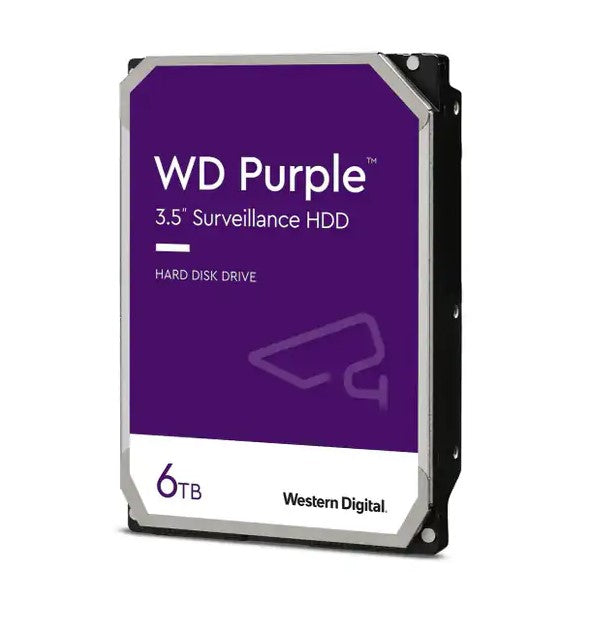 Western Digital Purple Surveillance Hard Drive 6TB | 3.5-Inch SATA CMR HDD for DVR & NVR Security Systems