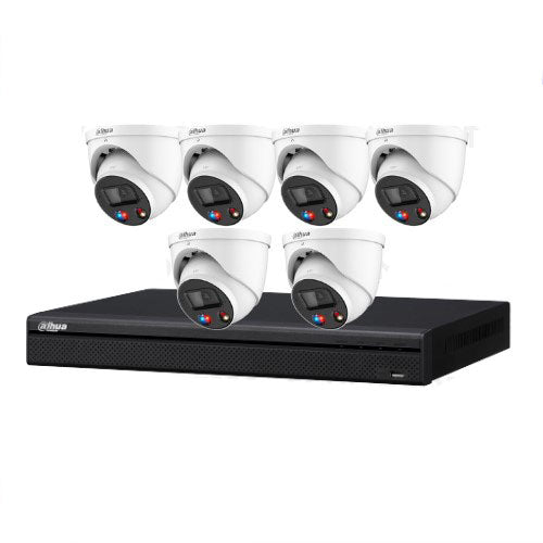 Dahua TIOC 3.0 AI 6-Camera 8MP Surveillance Kit with 8CH NVR4108HS-8P-AI/ANZ WizSense NVR & HDD (DH-IPC-HDW3849H-AS-PV-S2)